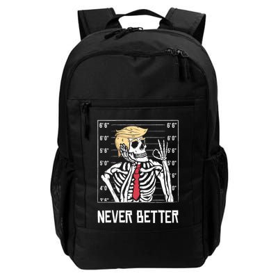 Never Better Funny Skeleton Mugshot America Halloween 2024 Backpack