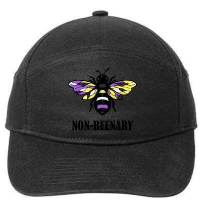 Non Binary Flag Bee Funny Proud Lgbtq Ally Nonbinary Pride Gift 7-Panel Snapback Hat