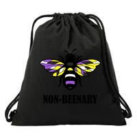 Non Binary Flag Bee Funny Proud Lgbtq Ally Nonbinary Pride Gift Drawstring Bag