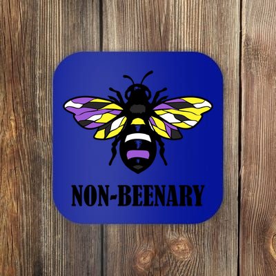 Non Binary Flag Bee Funny Proud Lgbtq Ally Nonbinary Pride Gift Coaster