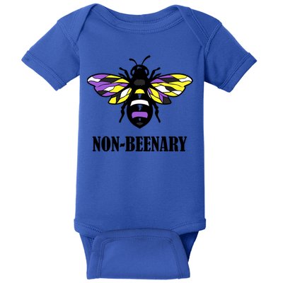 Non Binary Flag Bee Funny Proud Lgbtq Ally Nonbinary Pride Gift Baby Bodysuit