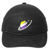 Non Binary Flag Pride Saturn Equality Lgbt Non Binary Cool Gift 7-Panel Snapback Hat