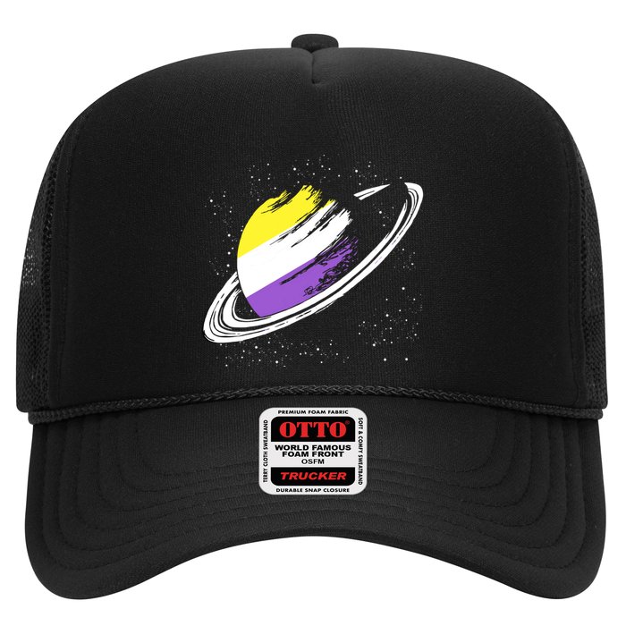 Non Binary Flag Pride Saturn Equality Lgbt Non Binary Cool Gift Trucker Hat