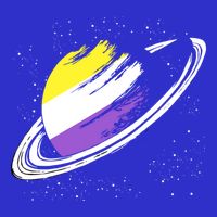 Non Binary Flag Pride Saturn Equality Lgbt Non Binary Cool Gift Full-Length Apron With Pockets