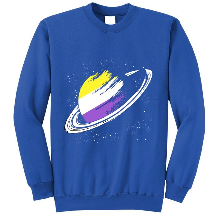 Non Binary Flag Pride Saturn Equality Lgbt Non Binary Cool Gift Sweatshirt