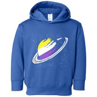 Non Binary Flag Pride Saturn Equality Lgbt Non Binary Cool Gift Toddler Hoodie