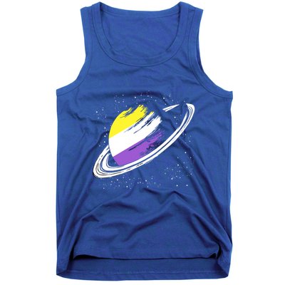 Non Binary Flag Pride Saturn Equality Lgbt Non Binary Cool Gift Tank Top