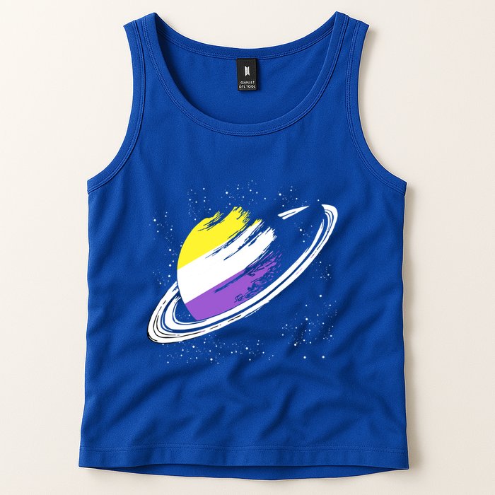 Non Binary Flag Pride Saturn Equality Lgbt Non Binary Cool Gift Tank Top