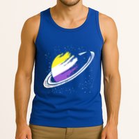 Non Binary Flag Pride Saturn Equality Lgbt Non Binary Cool Gift Tank Top