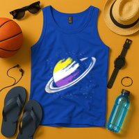 Non Binary Flag Pride Saturn Equality Lgbt Non Binary Cool Gift Tank Top