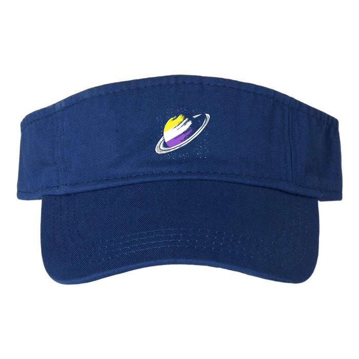 Non Binary Flag Pride Saturn Equality Lgbt Non Binary Cool Gift Valucap Bio-Washed Visor