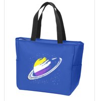 Non Binary Flag Pride Saturn Equality Lgbt Non Binary Cool Gift Zip Tote Bag