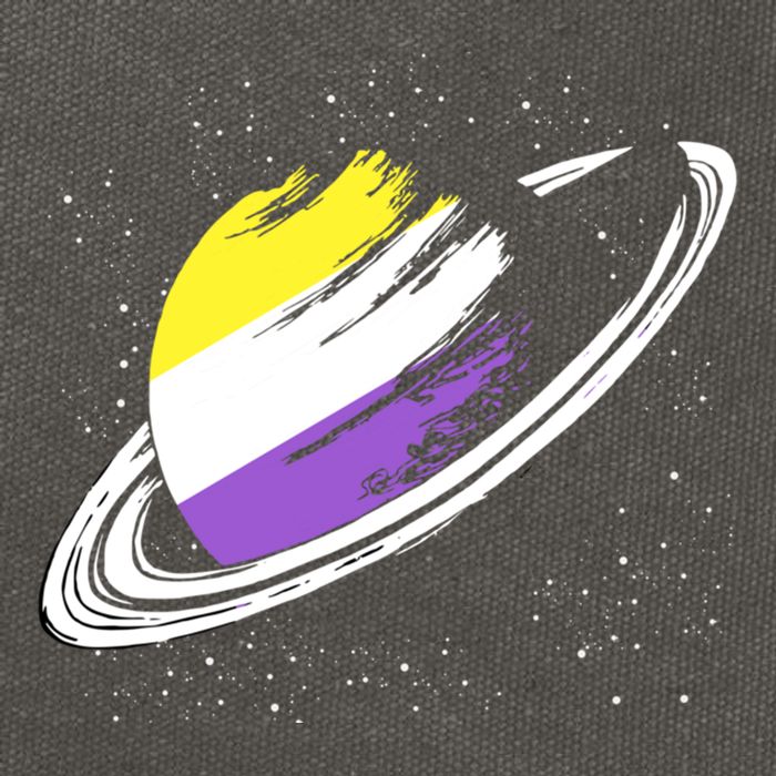Non Binary Flag Pride Saturn Equality Lgbt Non Binary Cool Gift Cotton Canvas Backpack