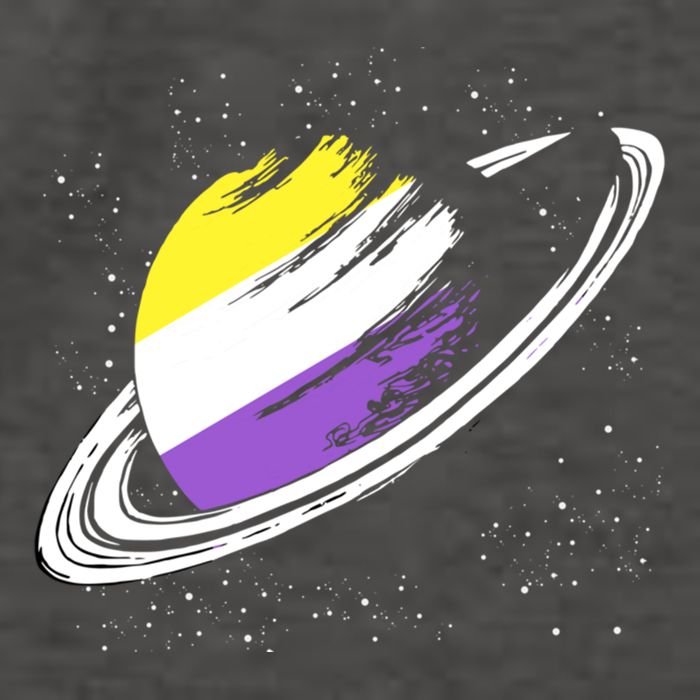 Non Binary Flag Pride Saturn Equality Lgbt Non Binary Cool Gift Vector Backpack