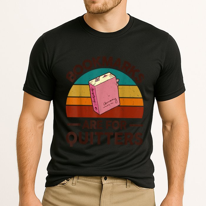 Nerdy Bookmarks For Quitter BookShirt Funny Teacher Reading Cooling Performance Crew T-Shirt
