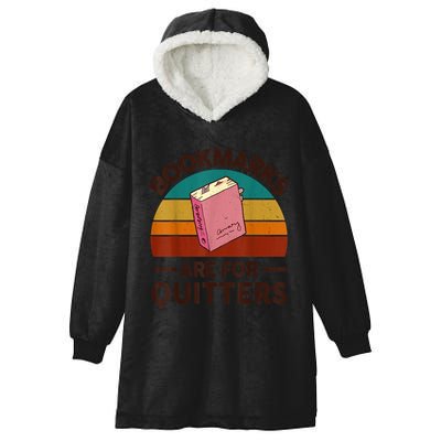 Nerdy Bookmarks For Quitter BookShirt Funny Teacher Reading Hooded Wearable Blanket