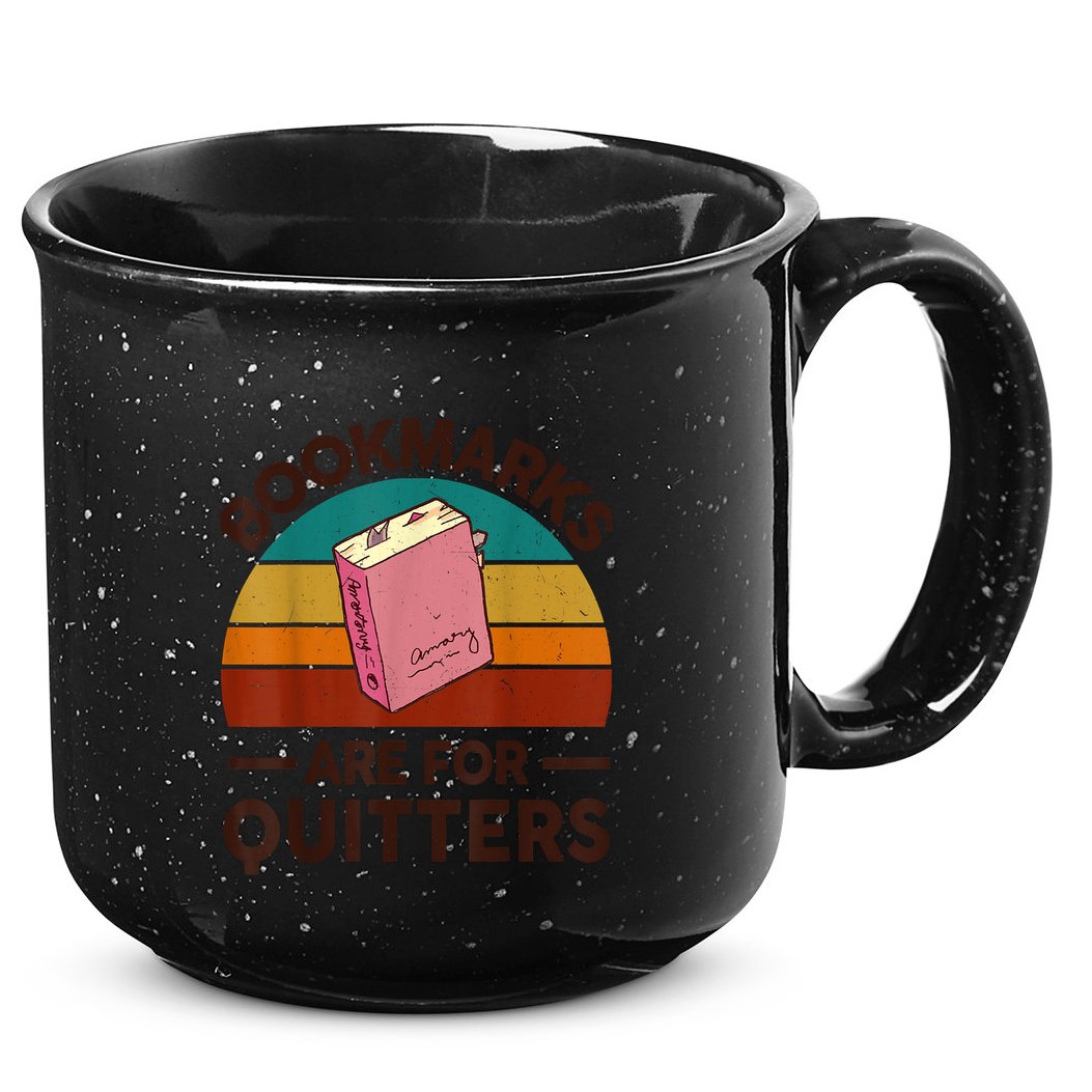 Nerdy Bookmarks For Quitter BookShirt Funny Teacher Reading 15oz Campfire Ceramic Mug