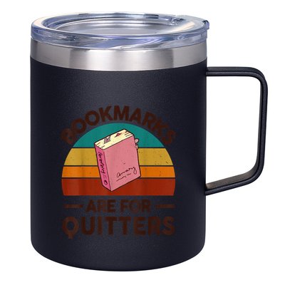 Nerdy Bookmarks For Quitter BookShirt Funny Teacher Reading 12oz Stainless Steel Coffee Mug