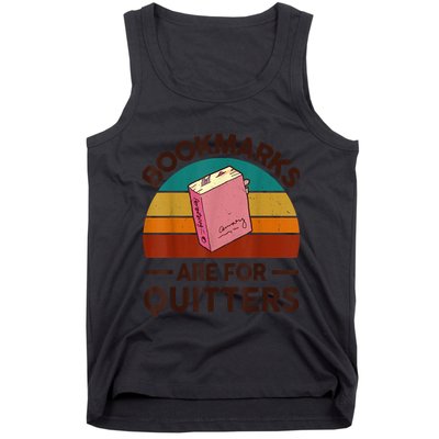 Nerdy Bookmarks For Quitter BookShirt Funny Teacher Reading Tank Top