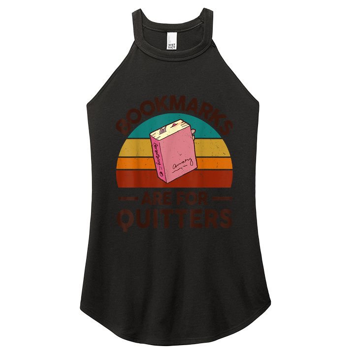 Nerdy Bookmarks For Quitter BookShirt Funny Teacher Reading Women's Perfect Tri Rocker Tank