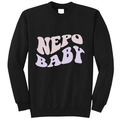 NEPO BABY Funny Nepotism Wavy Vintage Trending Meme Sweatshirt