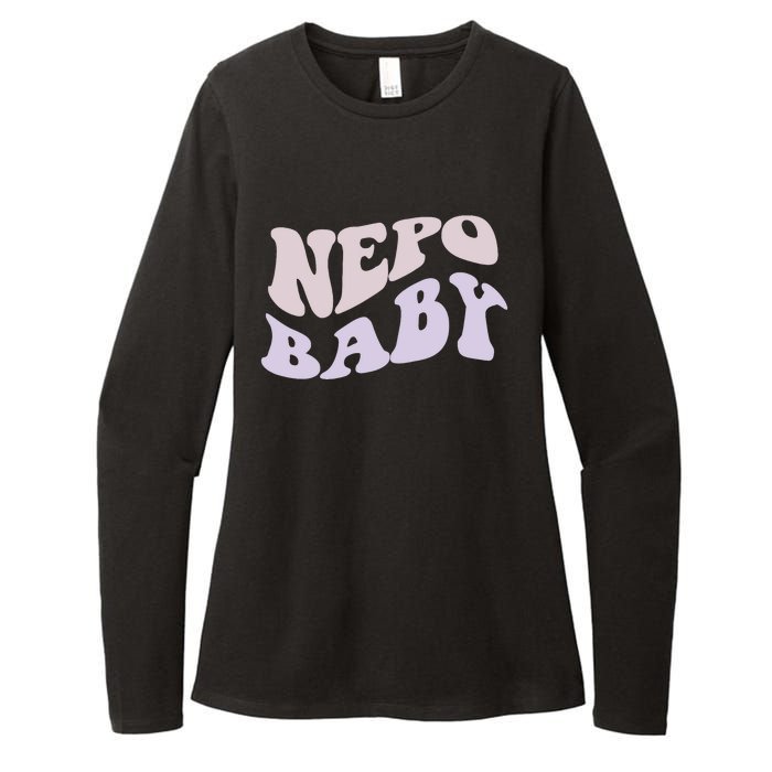 NEPO BABY Funny Nepotism Wavy Vintage Trending Meme Womens CVC Long Sleeve Shirt