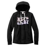 NEPO BABY Funny Nepotism Wavy Vintage Trending Meme Women's Fleece Hoodie