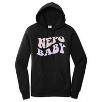 NEPO BABY Funny Nepotism Wavy Vintage Trending Meme Women's Pullover Hoodie