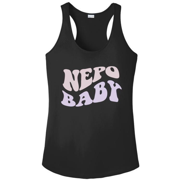 NEPO BABY Funny Nepotism Wavy Vintage Trending Meme Ladies PosiCharge Competitor Racerback Tank