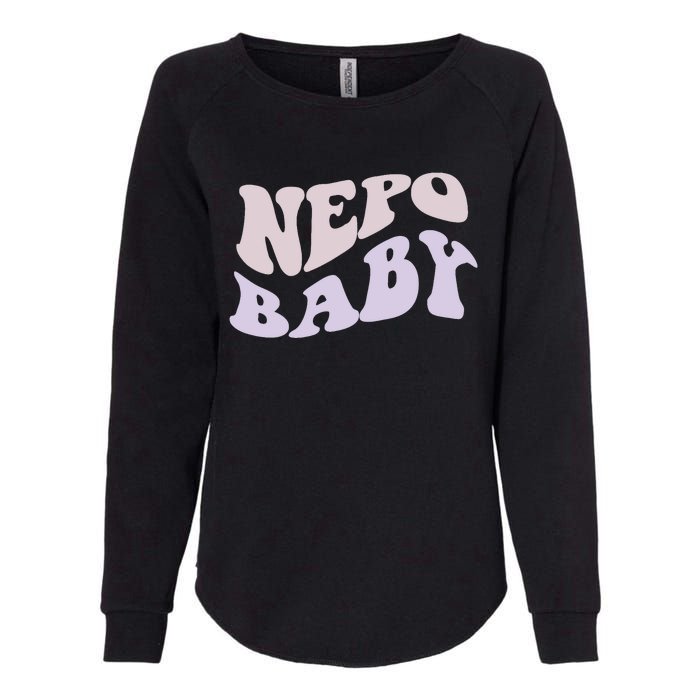 NEPO BABY Funny Nepotism Wavy Vintage Trending Meme Womens California Wash Sweatshirt