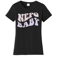 NEPO BABY Funny Nepotism Wavy Vintage Trending Meme Women's T-Shirt