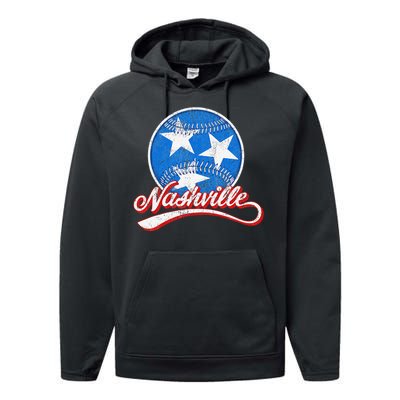 Nashville Baseball Faded Performance Fleece Hoodie