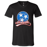 Nashville Baseball Faded V-Neck T-Shirt