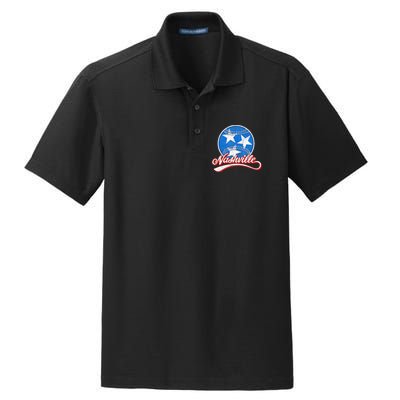 Nashville Baseball Faded Dry Zone Grid Polo