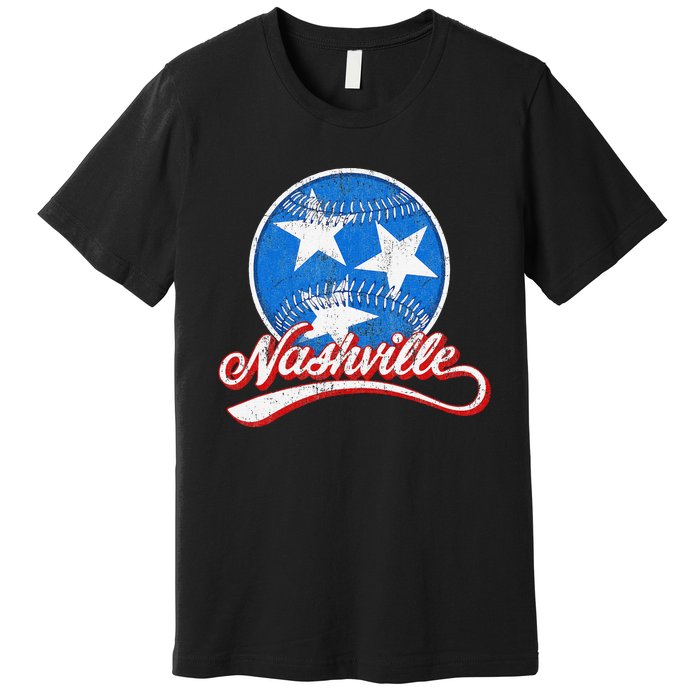 Nashville Baseball Faded Premium T-Shirt