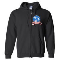 Nashville Baseball Faded Full Zip Hoodie