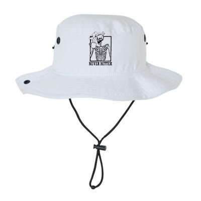 Never Better Funny Skeleton Coffee Bucket Hat
