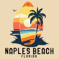Naples Beach Florida Surfboard Waves Beach Zip Tote Bag