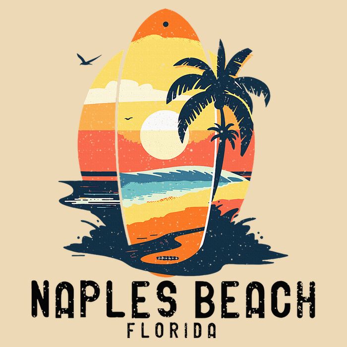Naples Beach Florida Surfboard Waves Beach Zip Tote Bag