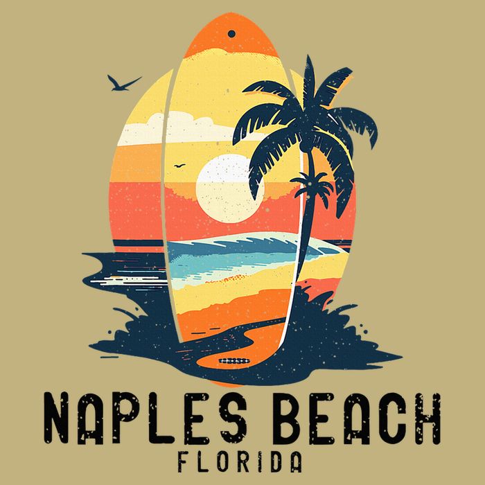 Naples Beach Florida Surfboard Waves Beach Cooling Performance Crew T-Shirt