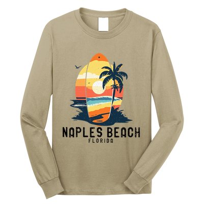 Naples Beach Florida Surfboard Waves Beach Long Sleeve Shirt