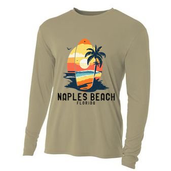 Naples Beach Florida Surfboard Waves Beach Cooling Performance Long Sleeve Crew