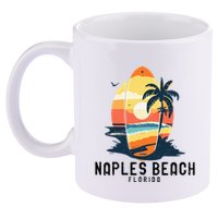 Naples Beach Florida Surfboard Waves Beach 11oz C Handle Ceramic Mug