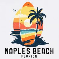 Naples Beach Florida Surfboard Waves Beach 11oz C Handle Ceramic Mug