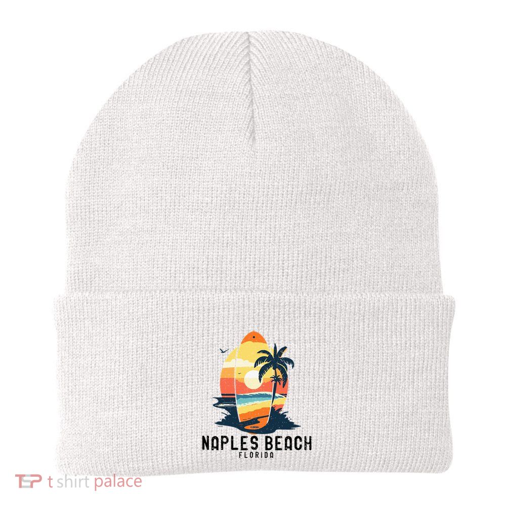 Naples Beach Florida Surfboard Waves Beach Beanie