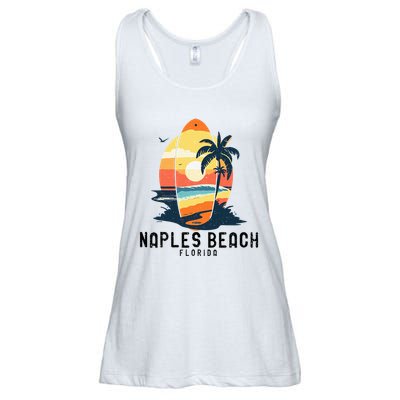 Naples Beach Florida Surfboard Waves Beach Ladies Essential Flowy Tank