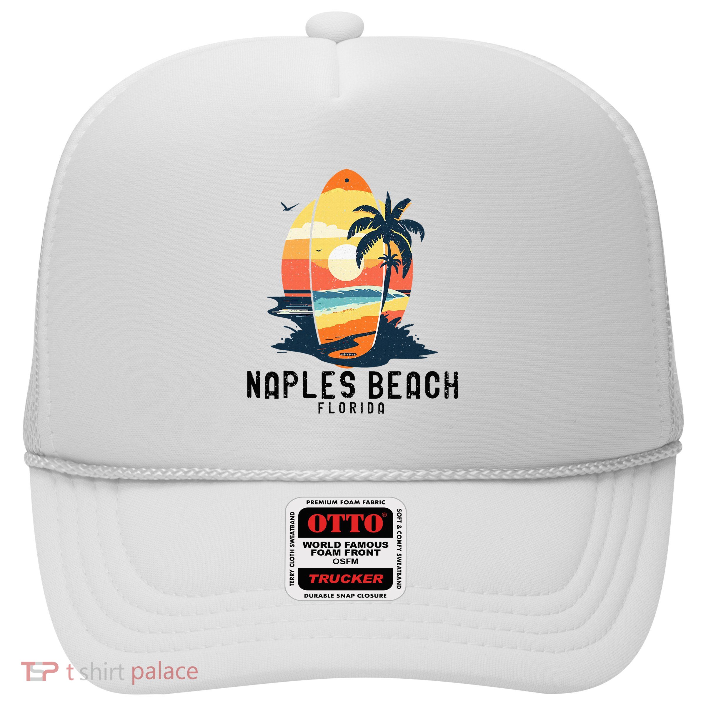 Naples Beach Florida Surfboard Waves Beach Trucker Hat