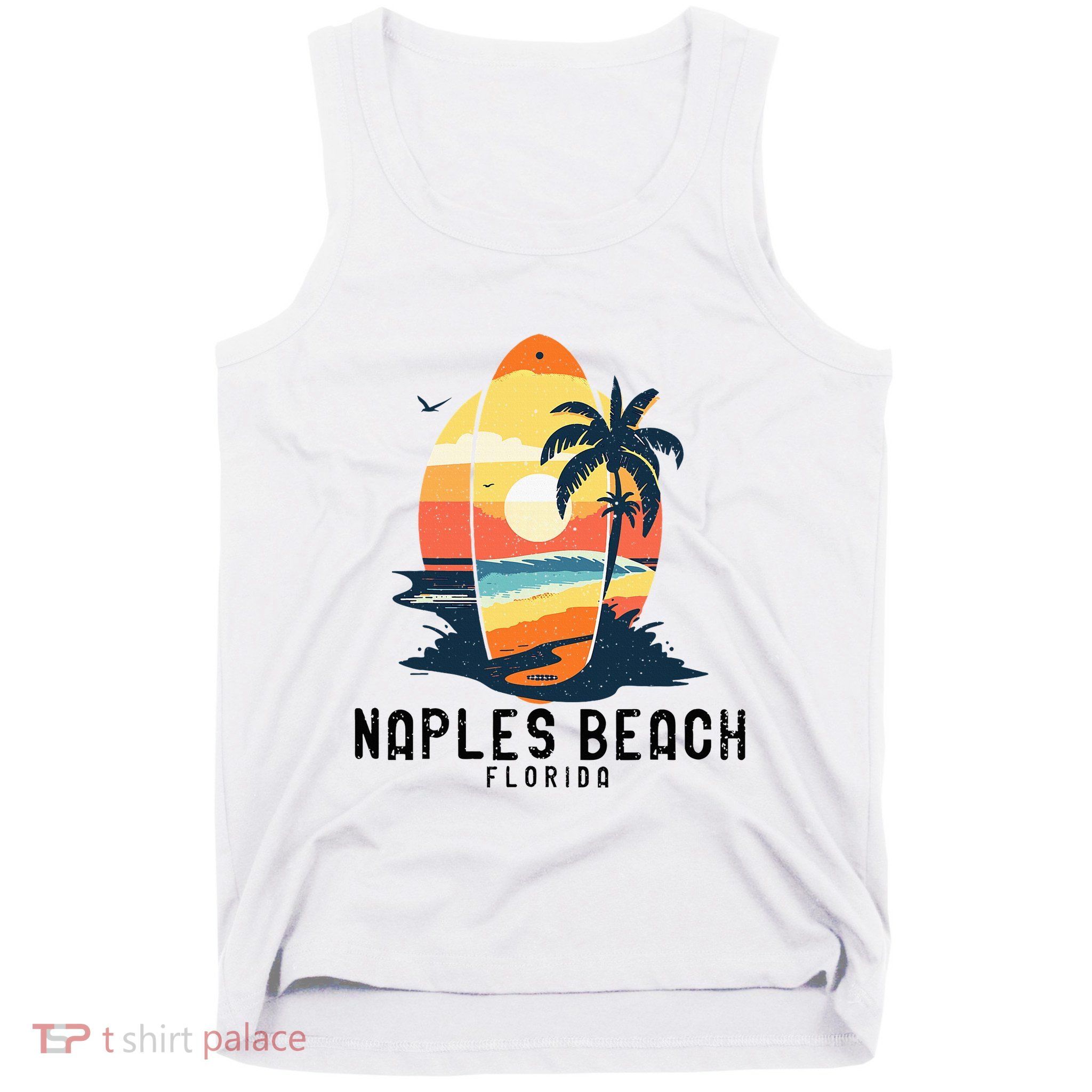 Naples Beach Florida Surfboard Waves Beach Tank Top