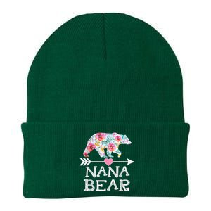 Nana Bear Floral Family Mothers Day Knit Cap Winter Beanie