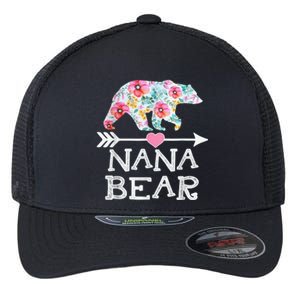 Nana Bear Floral Family Mothers Day Flexfit Unipanel Trucker Cap